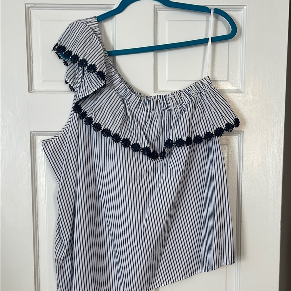 Striped One-Shoulder Top